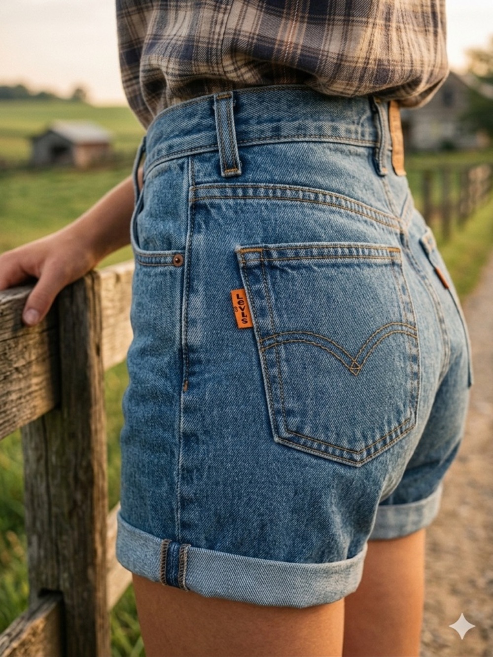 Vintage Orange Tab Levi’s Shorts Size 13 Jr Made In USA 100% Cotton